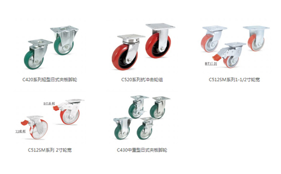 Medium and heavy duty casters (load less than 500kg)